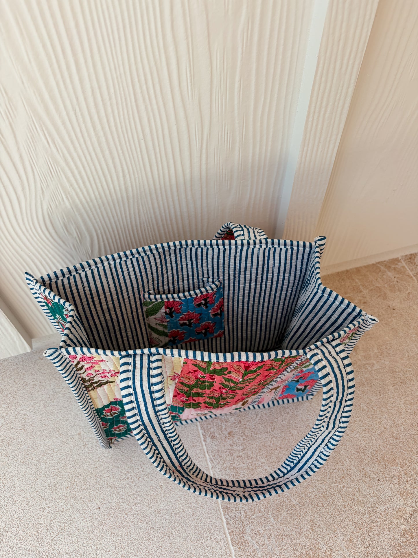 Mini Quilted Tote Bag - Garden Party