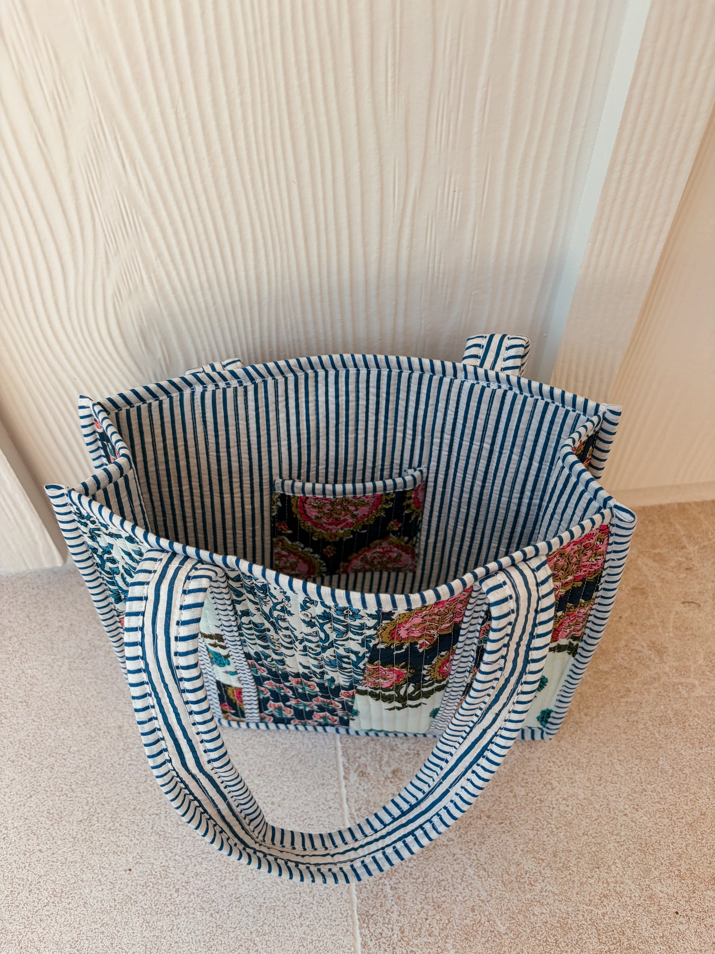 Mini Quilted Tote Bag - Bluebell