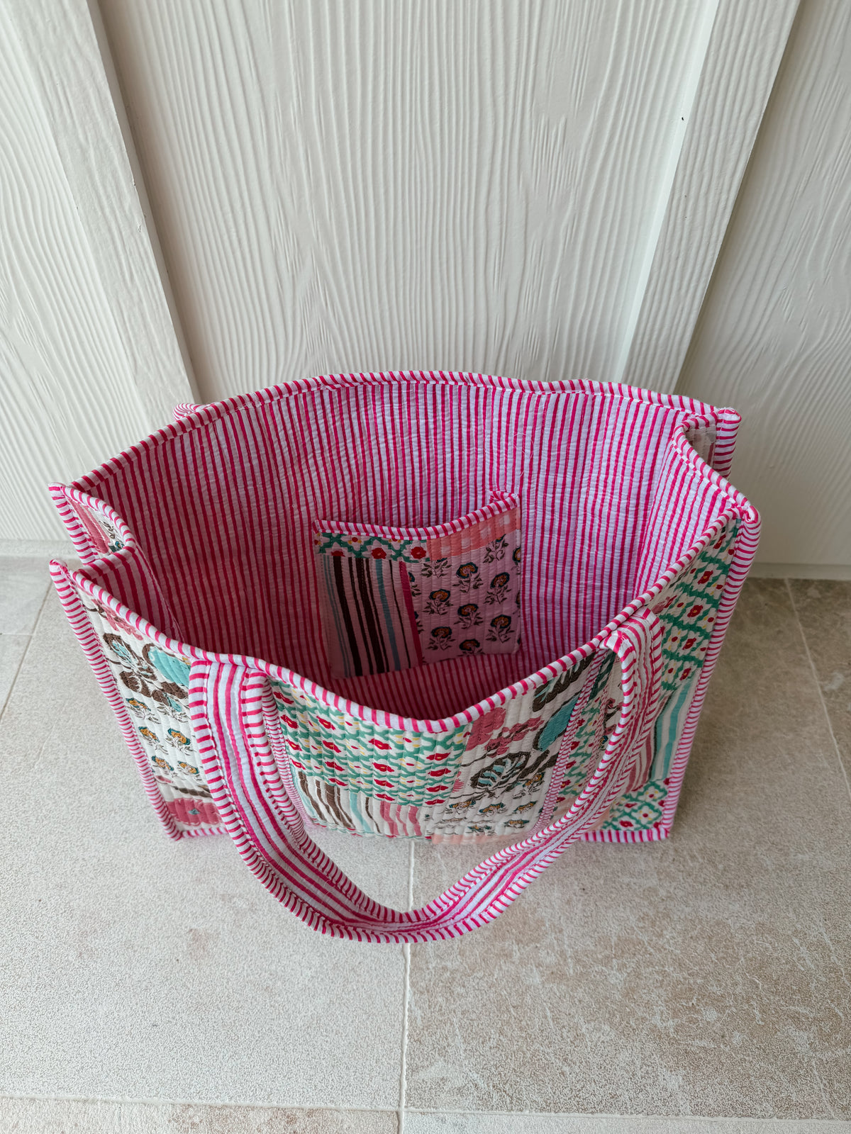 Large Quilted Tote Bag - Meadow Market