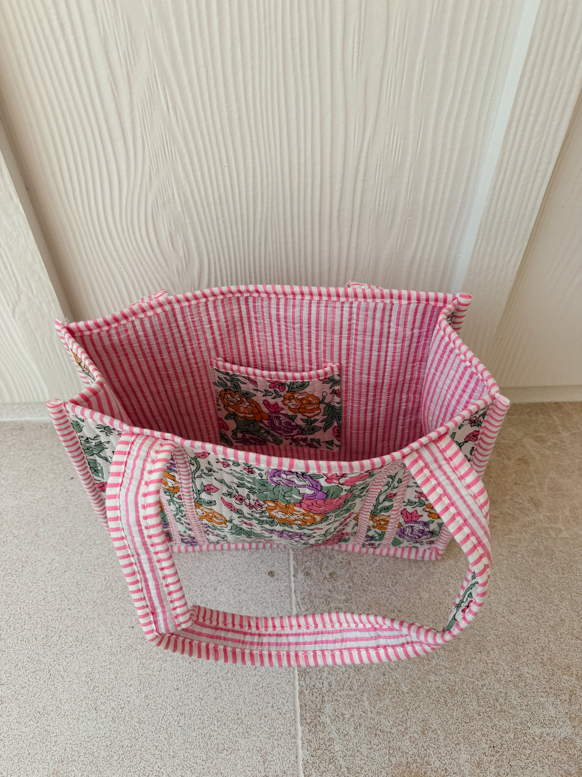 Mini Quilted Tote Bag - Vintage Blooms