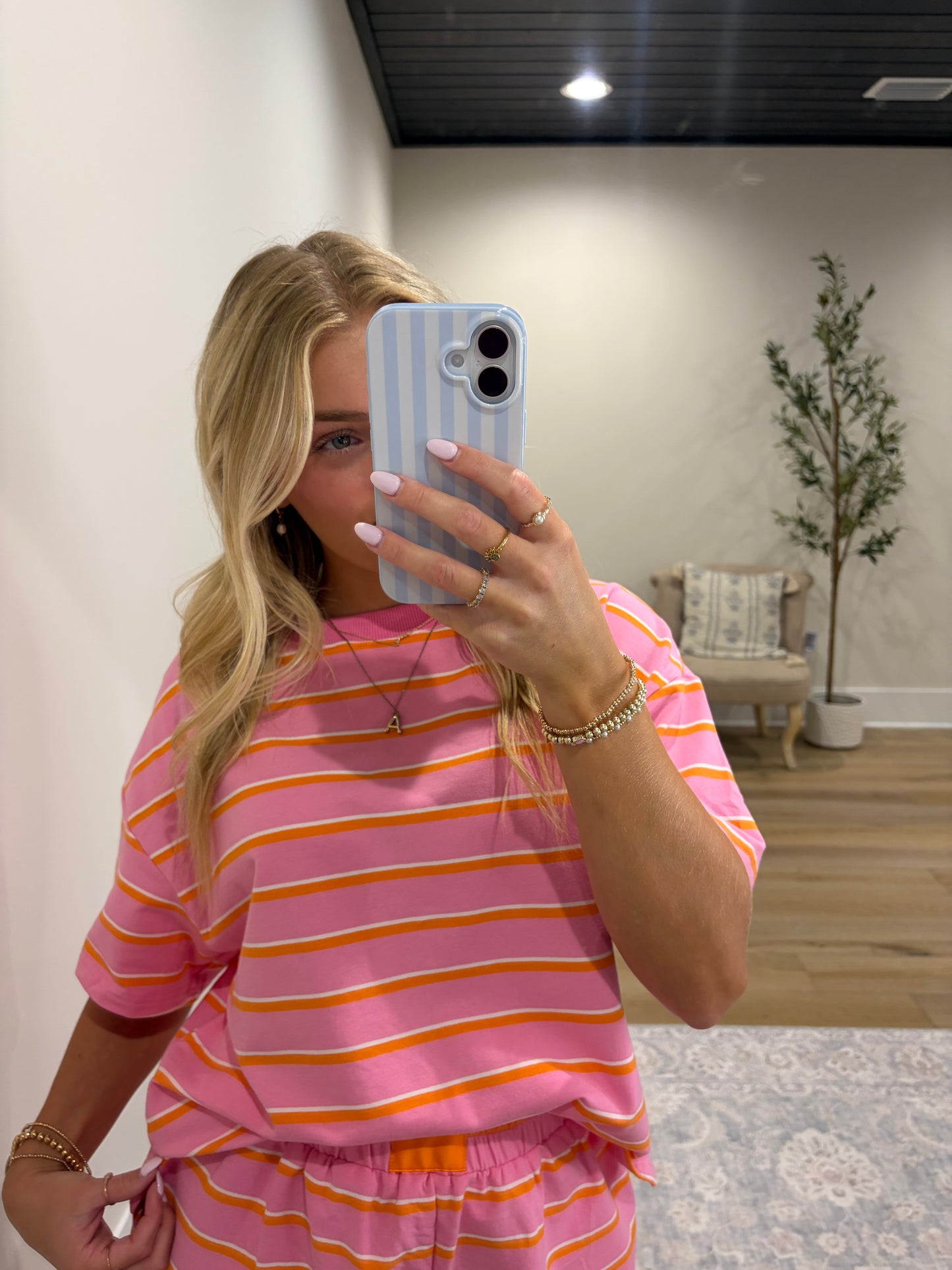 Striped Delight Set - Pink/Orange
