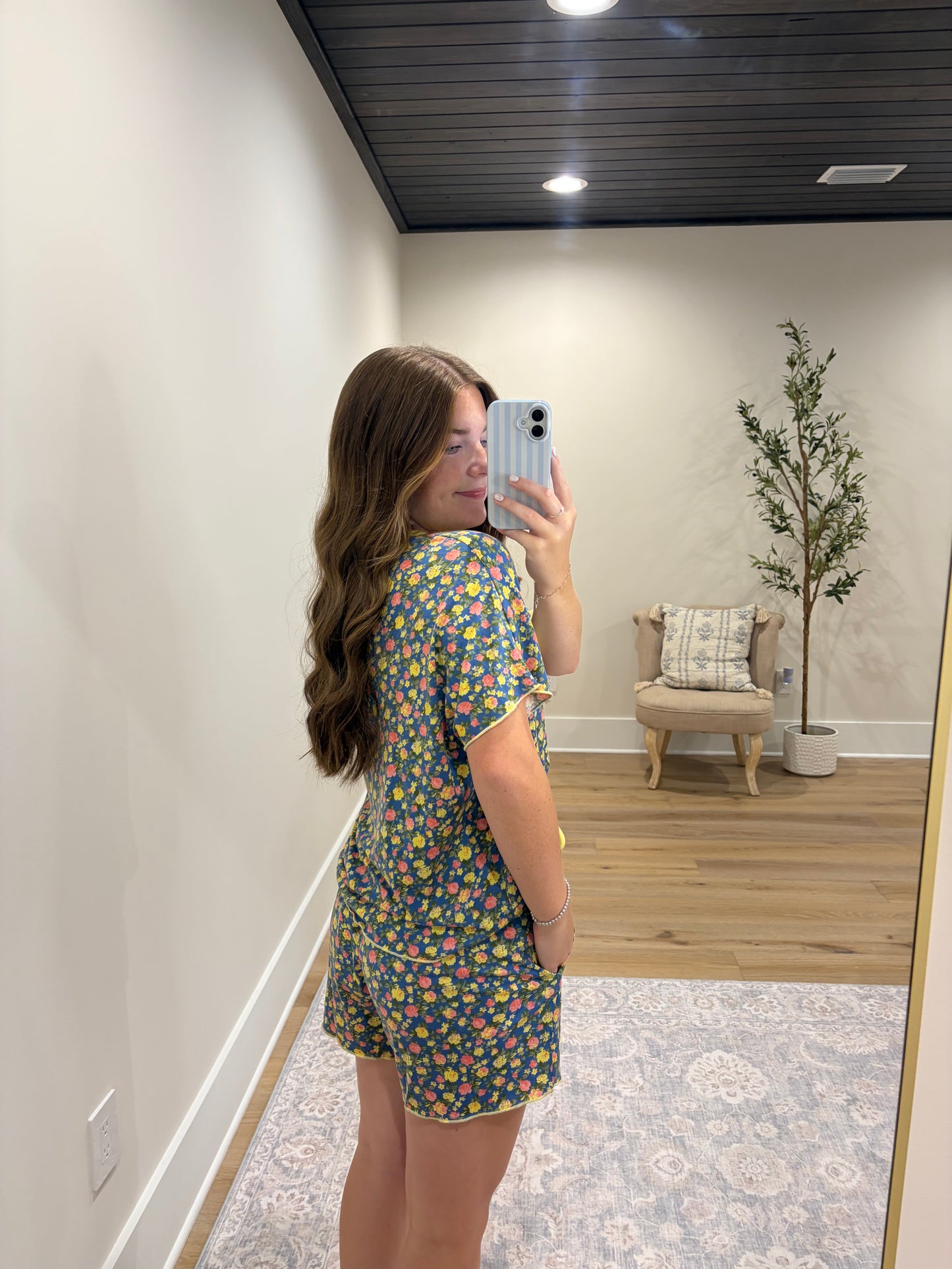 Blue Meadow Short Set