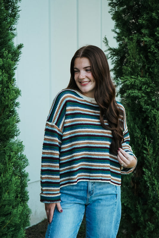 The Everly Knit Sweater - Autumn Multi