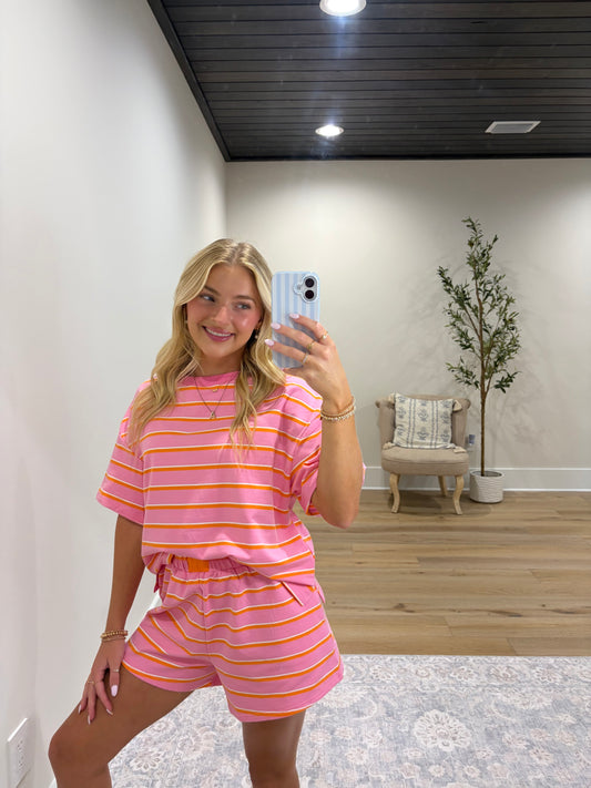Striped Delight Set - Pink/Orange