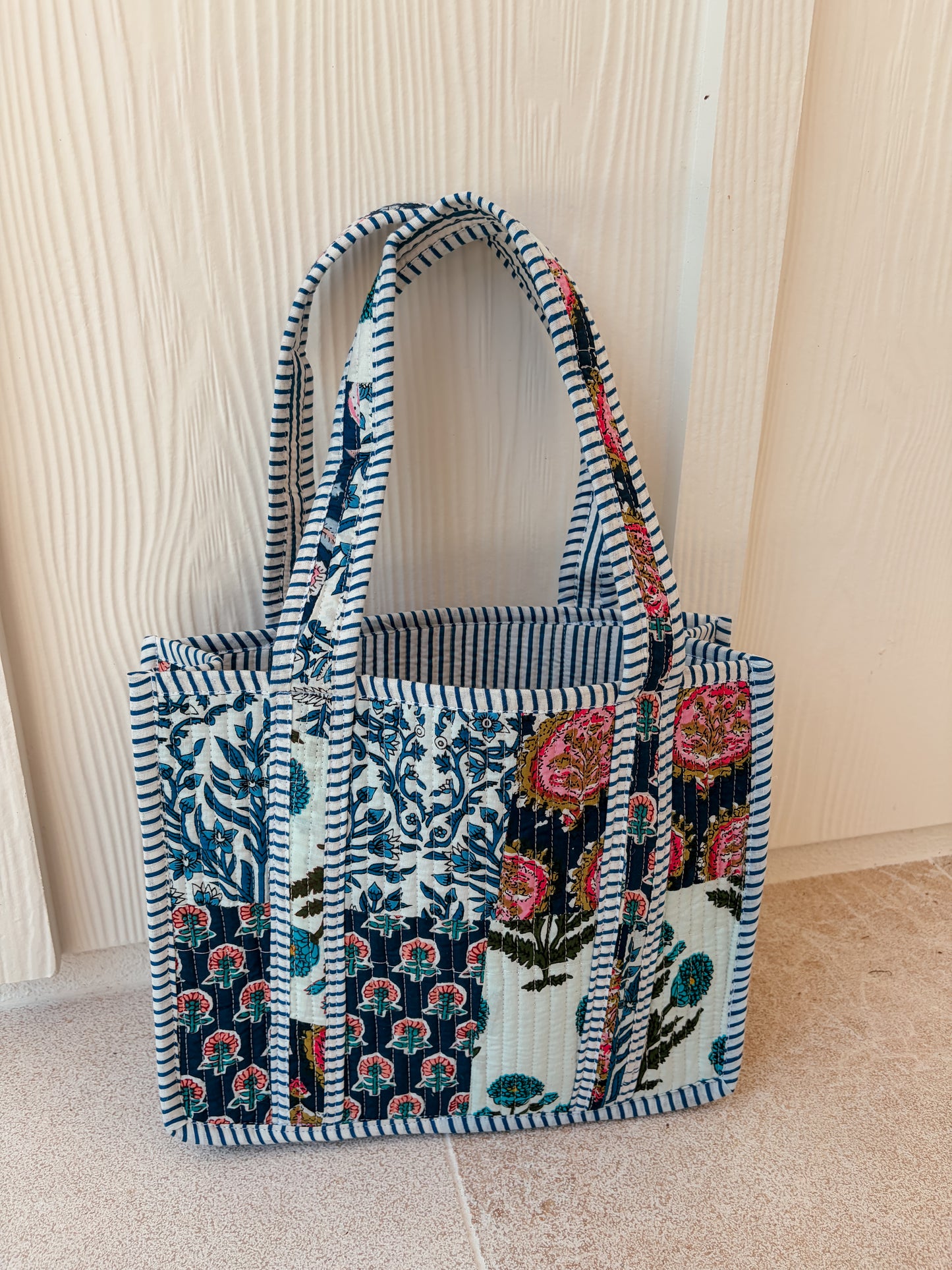 Mini Quilted Tote Bag - Bluebell