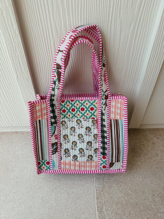 Mini Quilted Tote Bag - Meadow Market