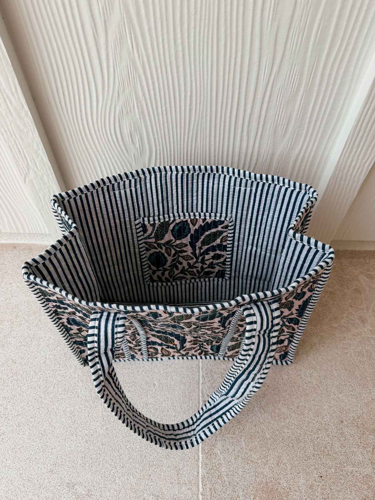 Mini Quilted Tote Bag - Autumn Vines