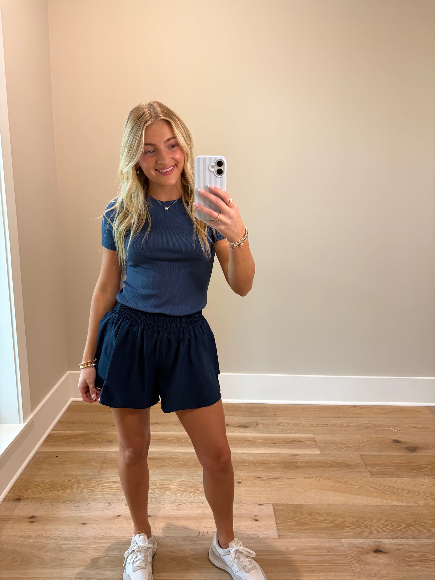 Breezy Flutter Athletic Shorts - Blue Thunder