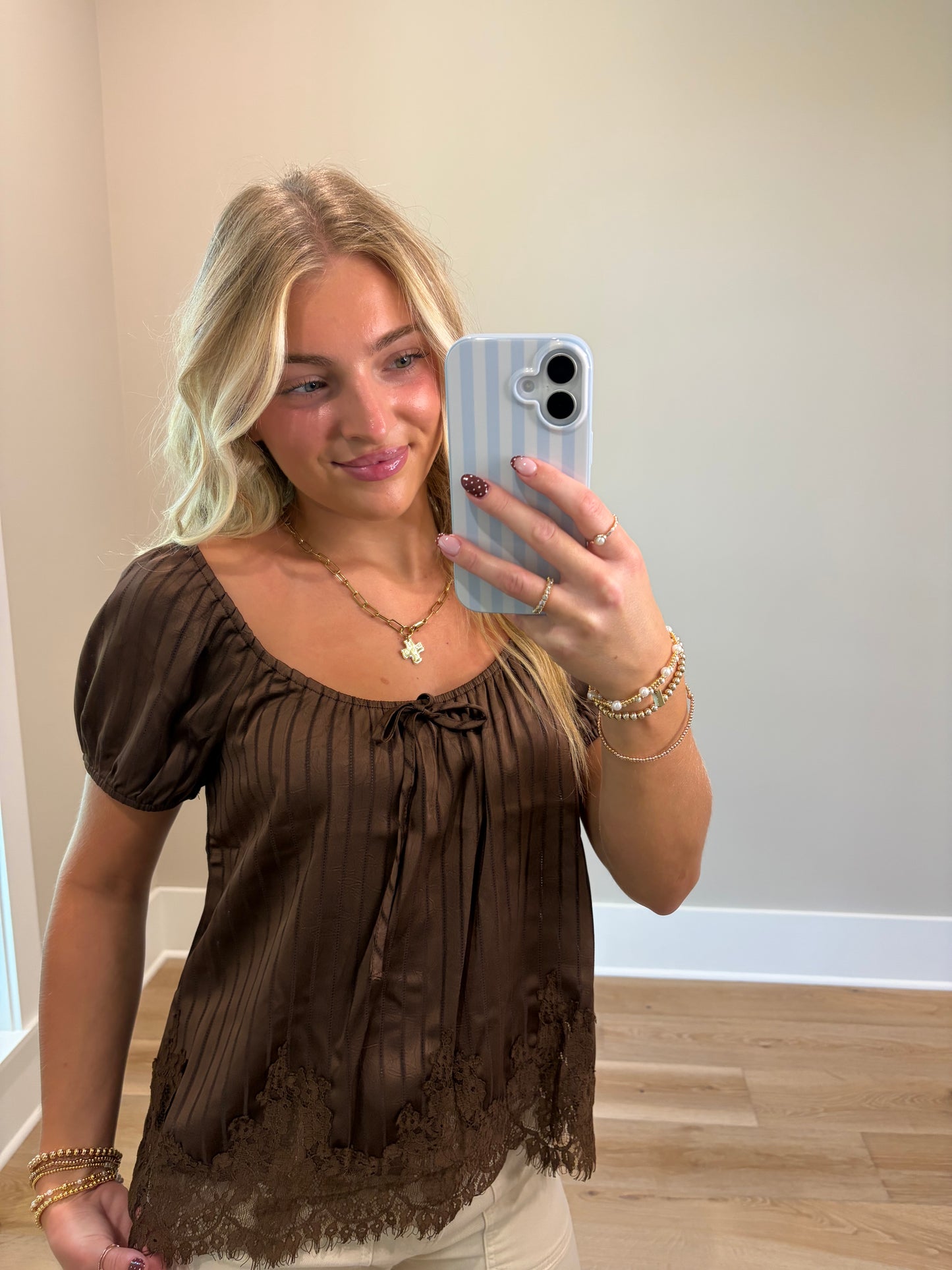 Satin Sweetheart Lace Top