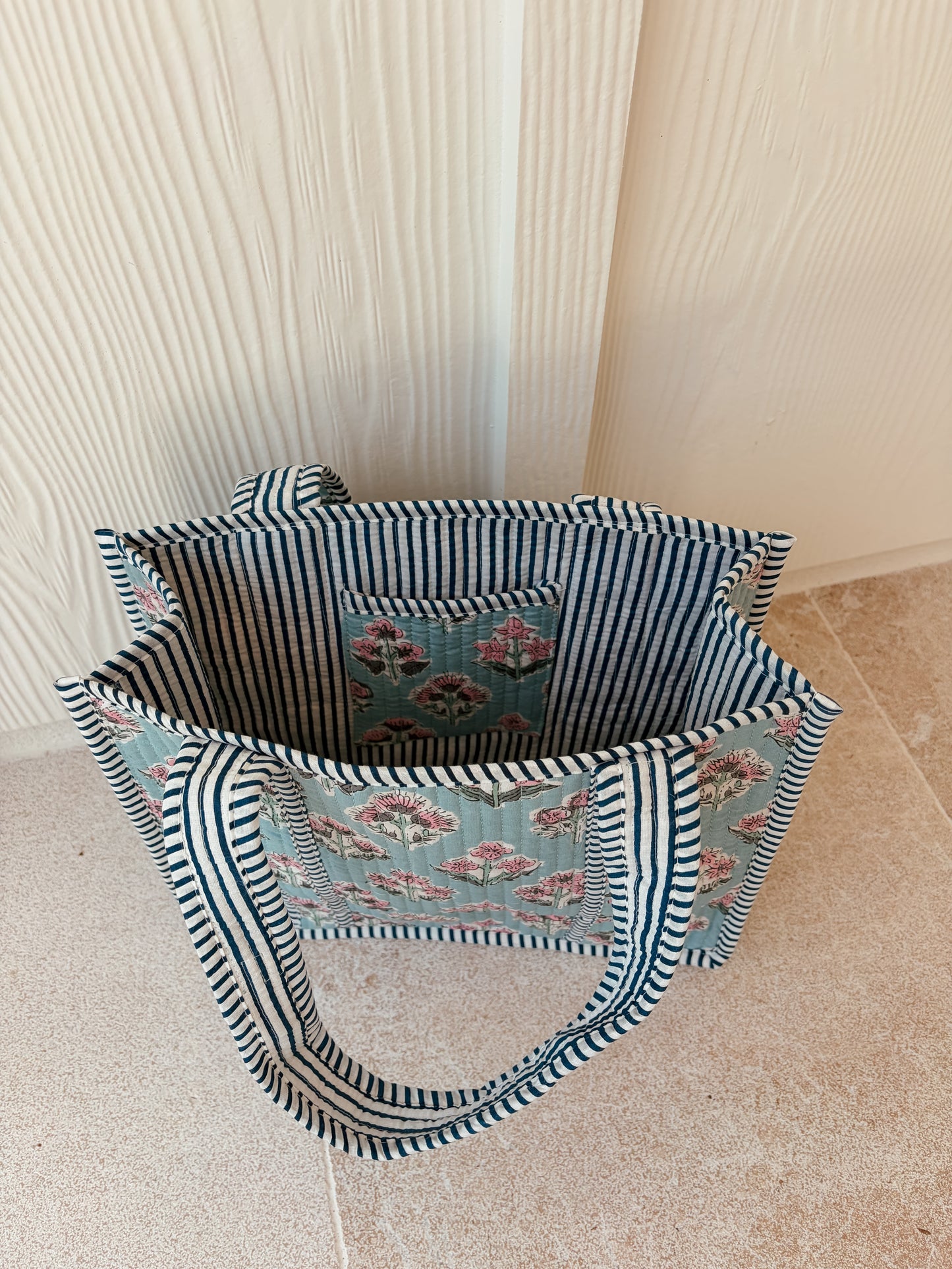 Mini Quilted Tote Bag - Sweet Pea