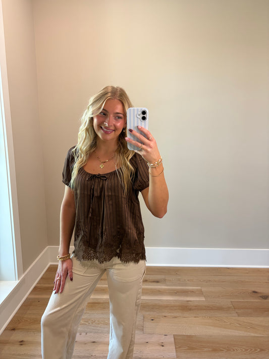 Satin Sweetheart Lace Top