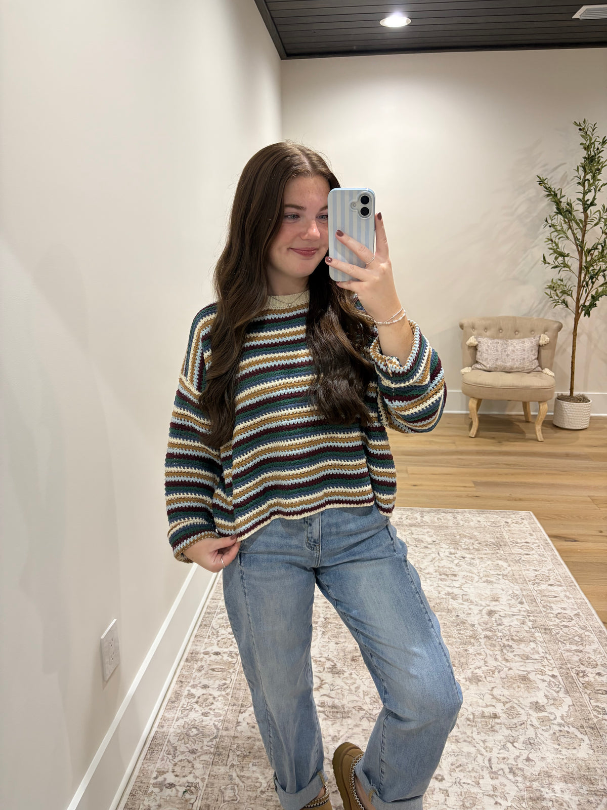 The Everly Knit Sweater - Autumn Multi