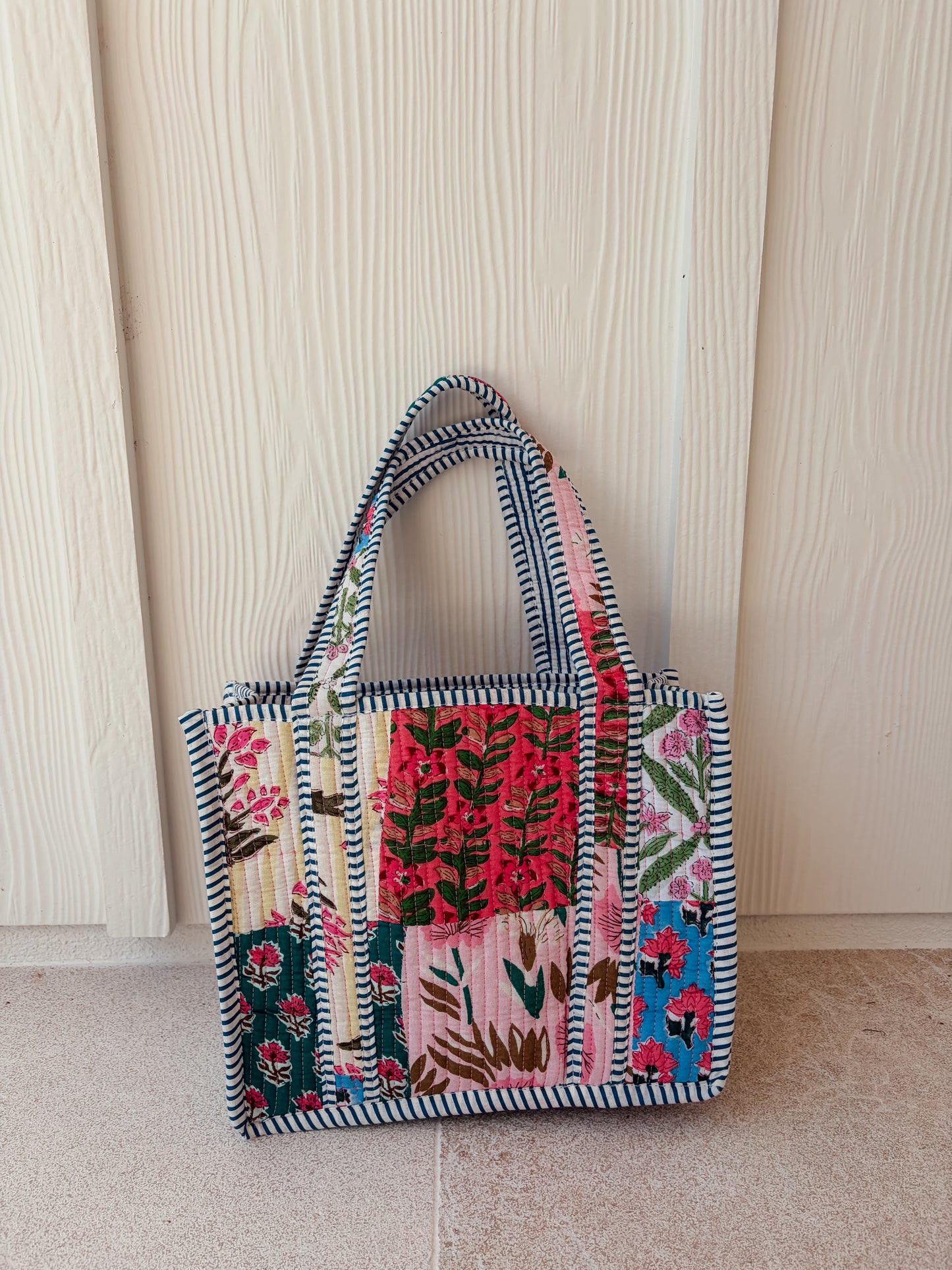 Mini Quilted Tote Bag - Garden Party