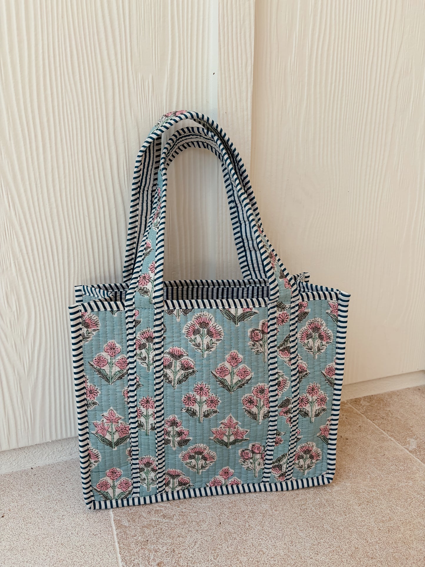 Mini Quilted Tote Bag - Sweet Pea