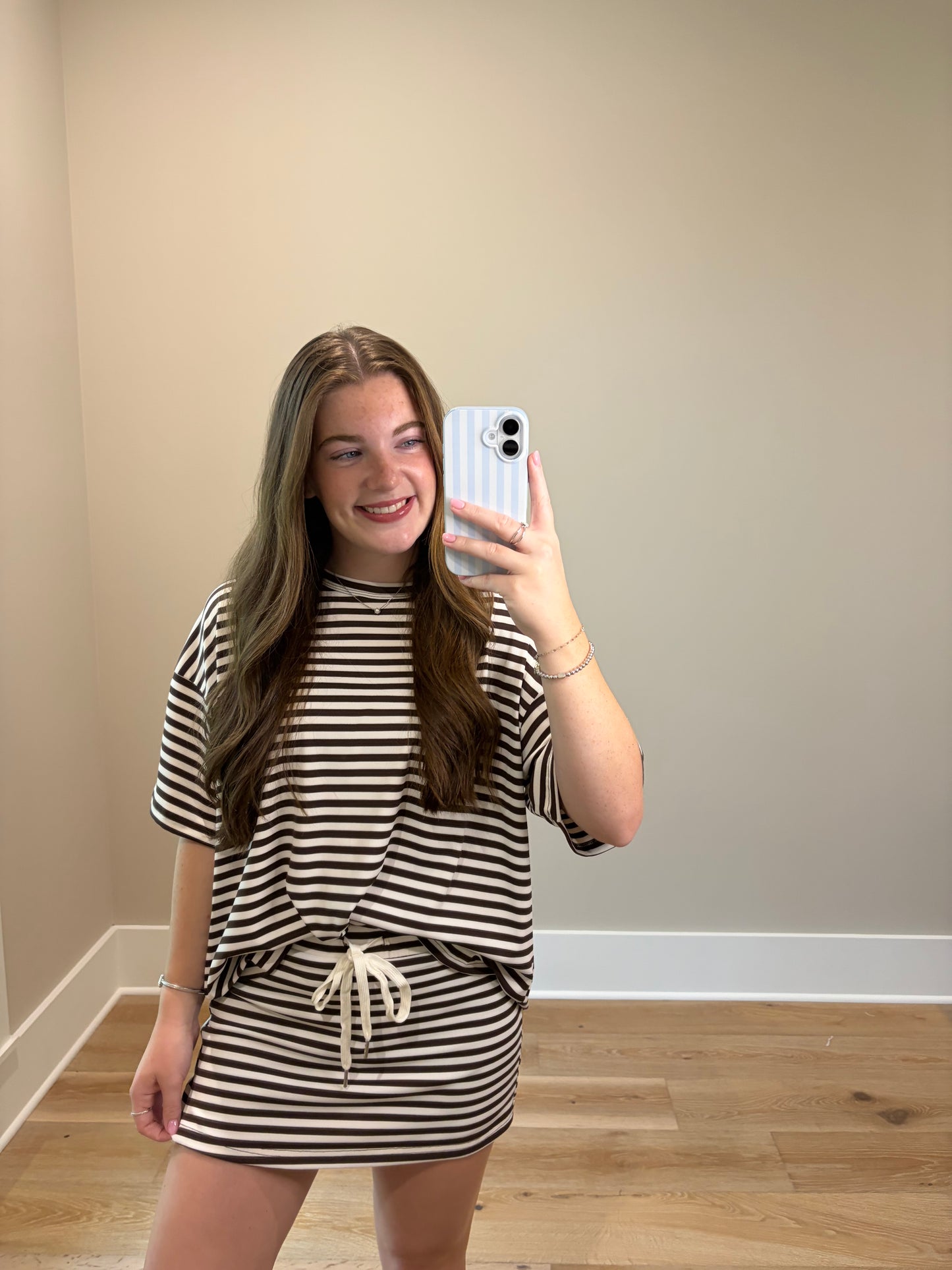 The Maisie Skort Set - Brown/White