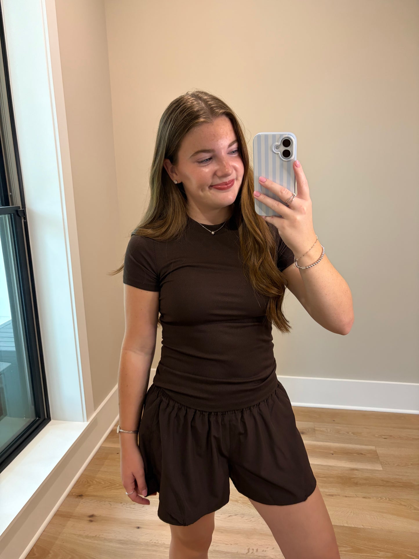 The Essential Micro Ribbed Top - Espresso