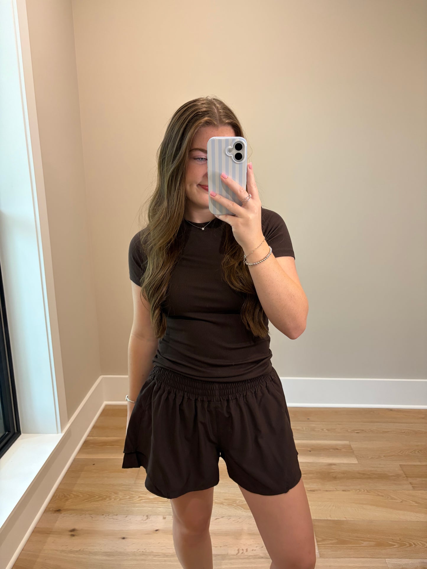 Breezy Flutter Athletic Shorts - Espresso