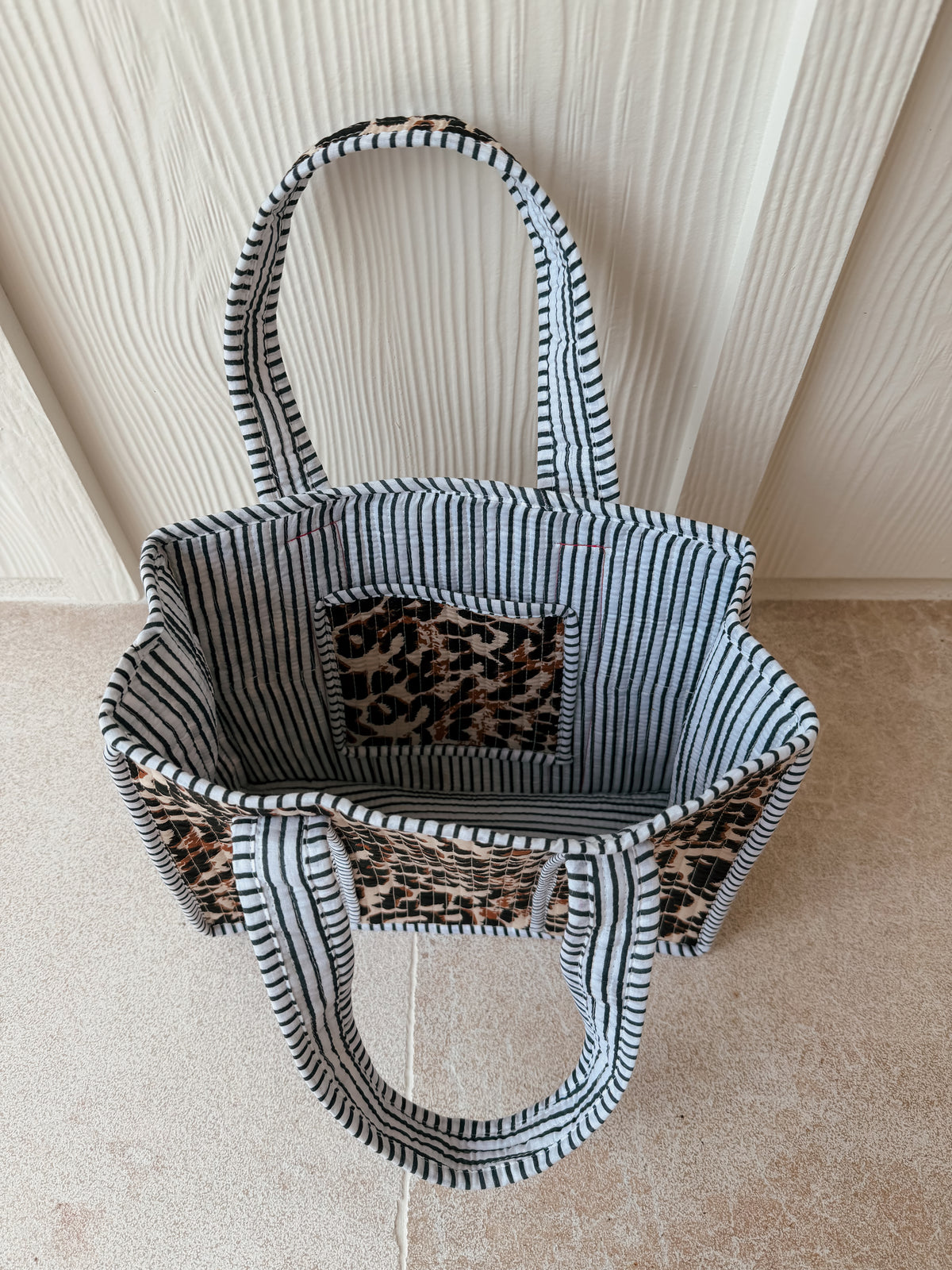 Mini Quilted Tote Bag - Leopard