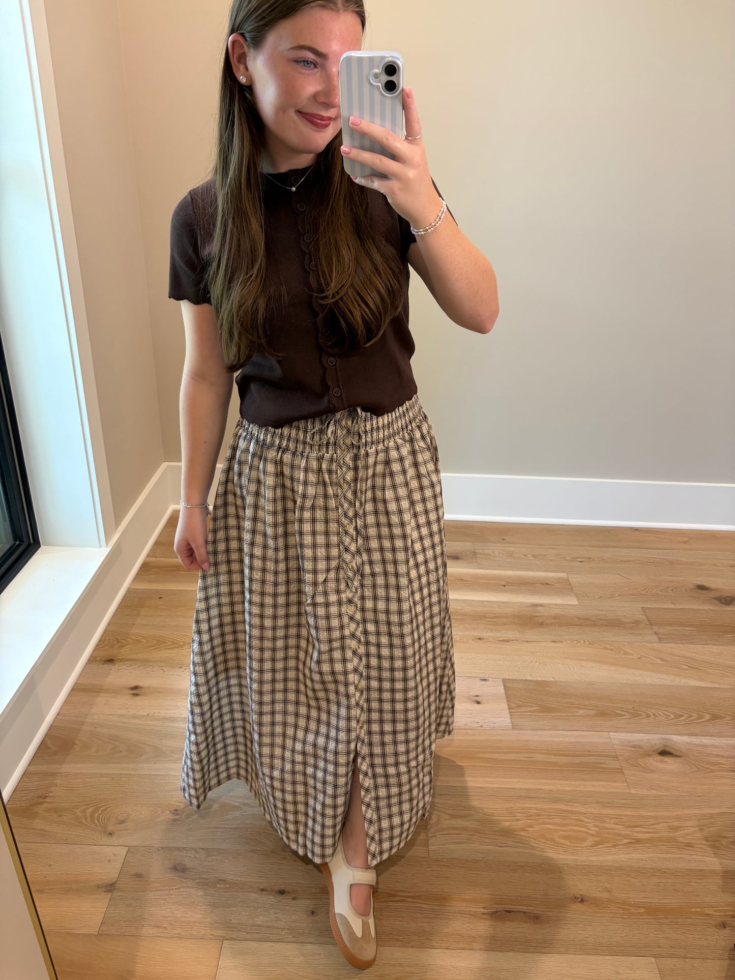 The Millie Plaid Midi Skirt