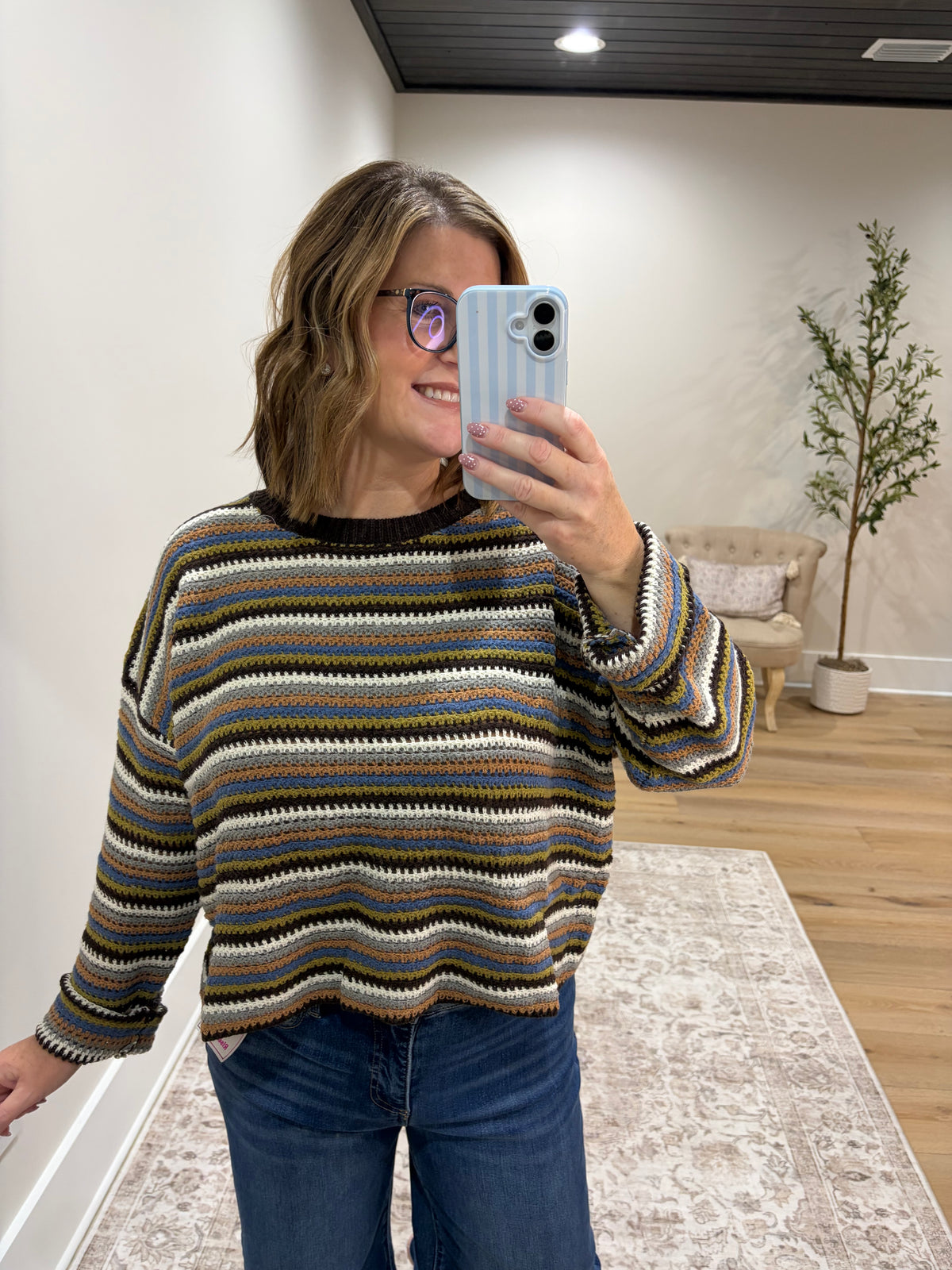 The Everly Knit Sweater - Woodland Multi