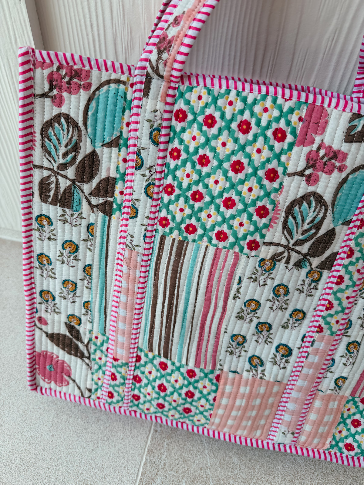 Large Quilted Tote Bag - Meadow Market