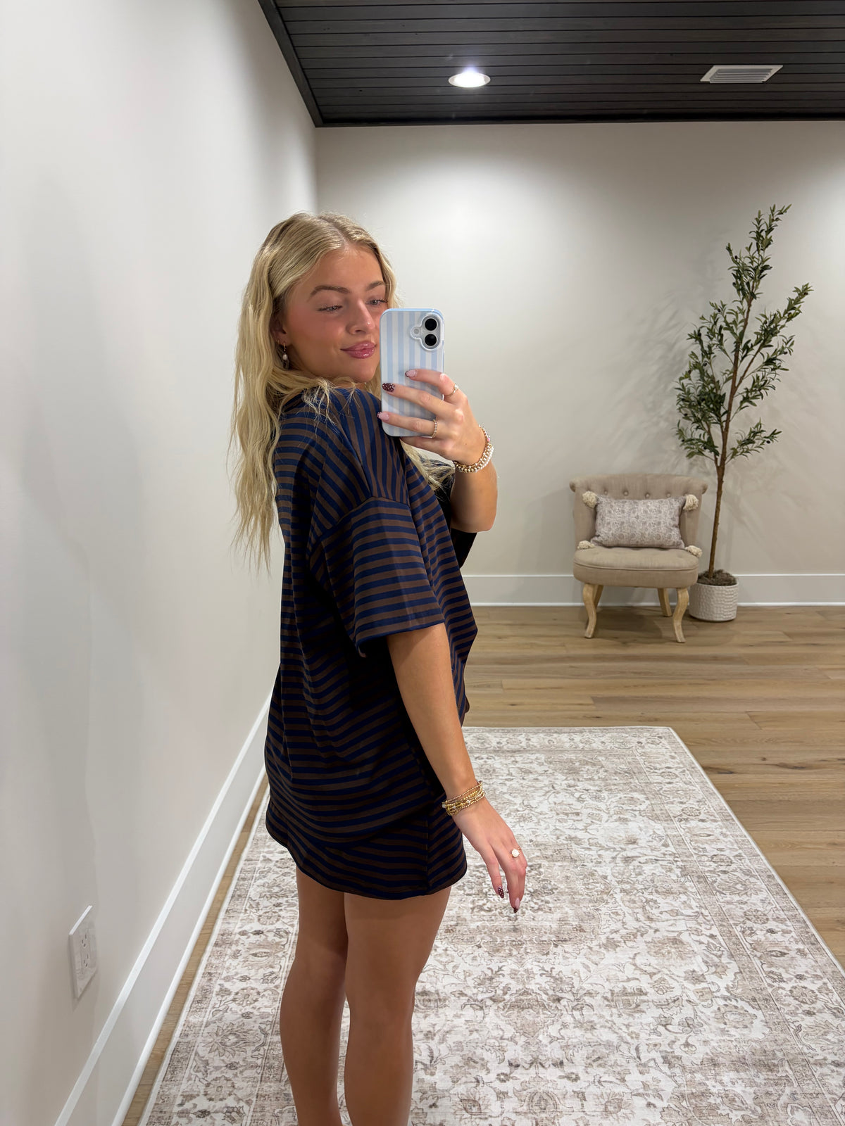 The Maisie Skort Set - Navy/Brown