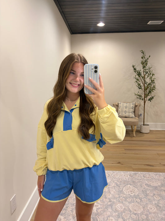 All In Motion French Terry Set - Lemonilla/Aqua Splash