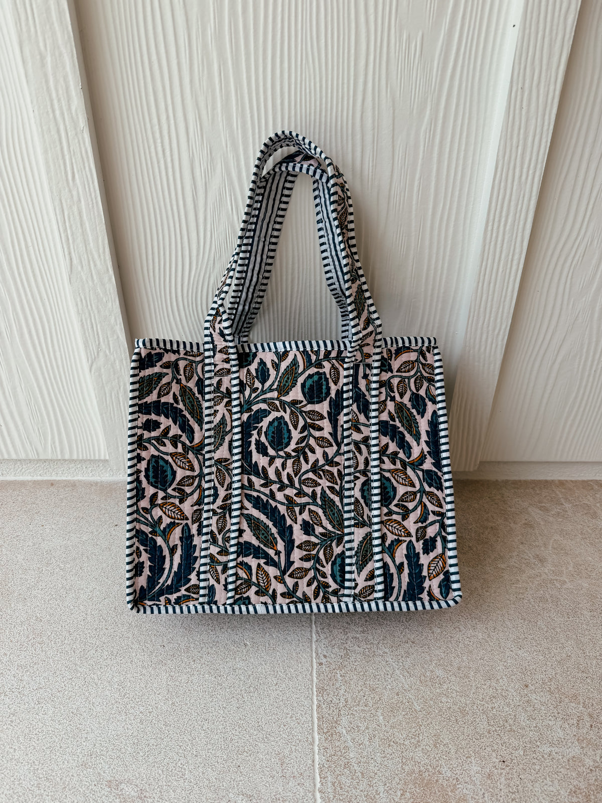 Mini Quilted Tote Bag - Autumn Vines