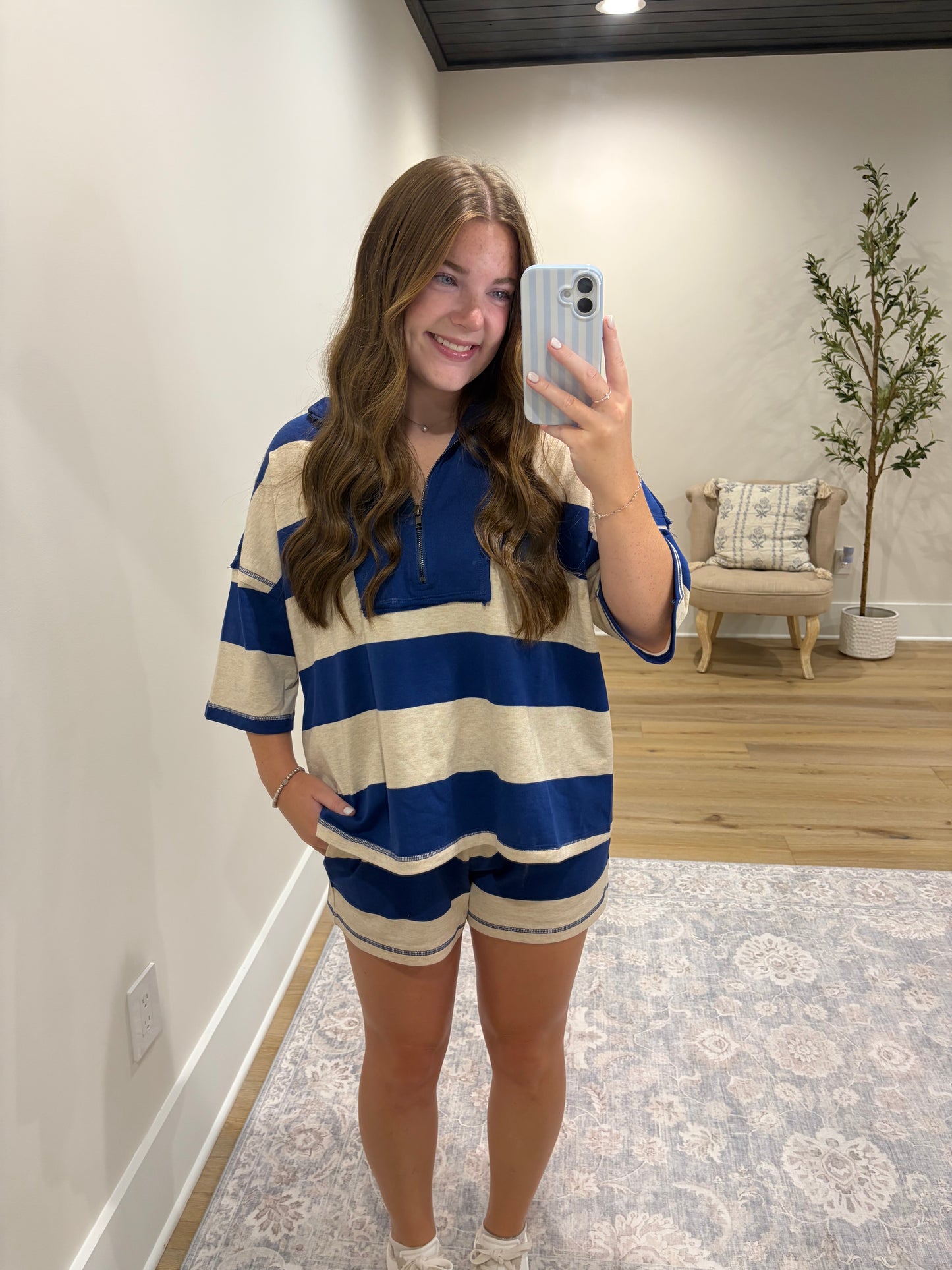 The Varsity Set - Navy Blue/Oatmeal