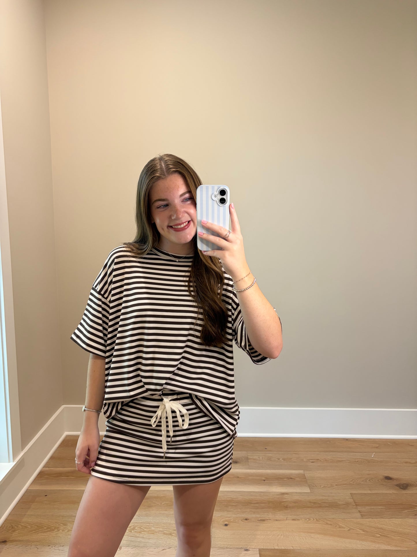 The Maisie Skort Set - Brown/White