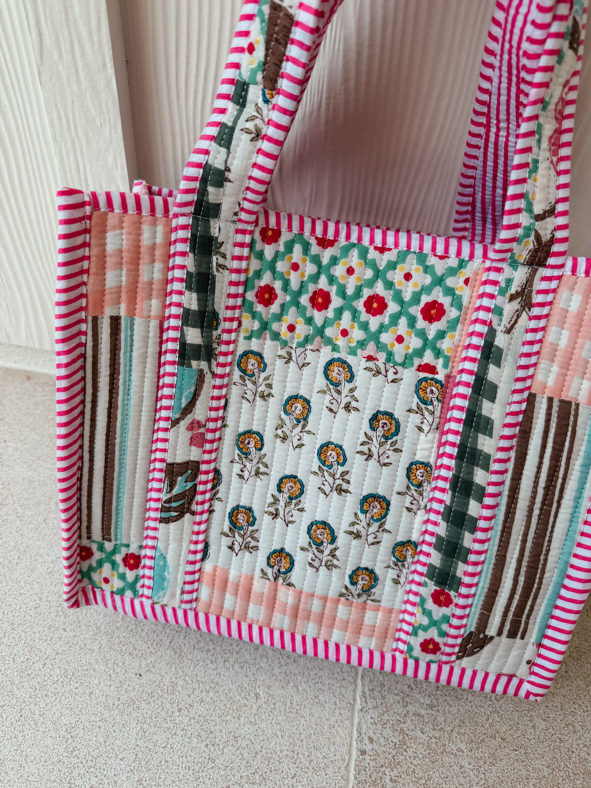 Mini Quilted Tote Bag - Meadow Market