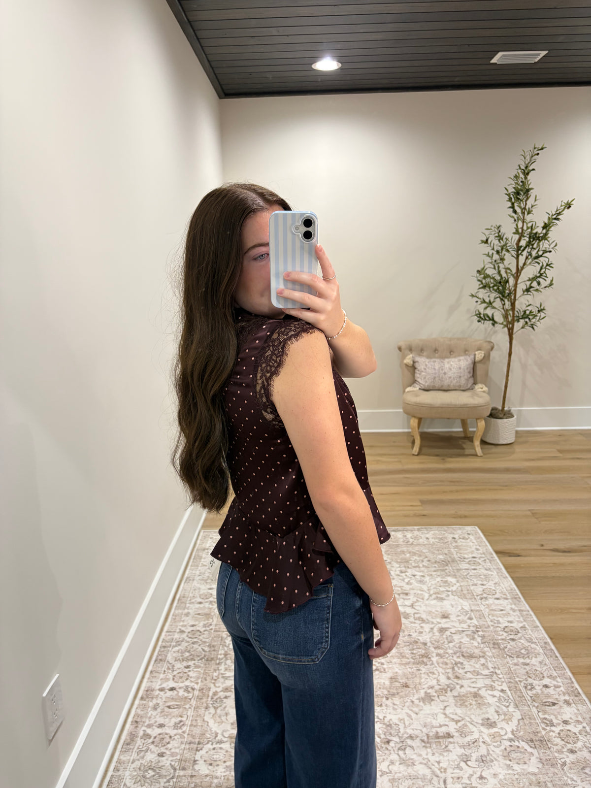 The Juliette Satin Lace Top - Burgundy/Light Pink