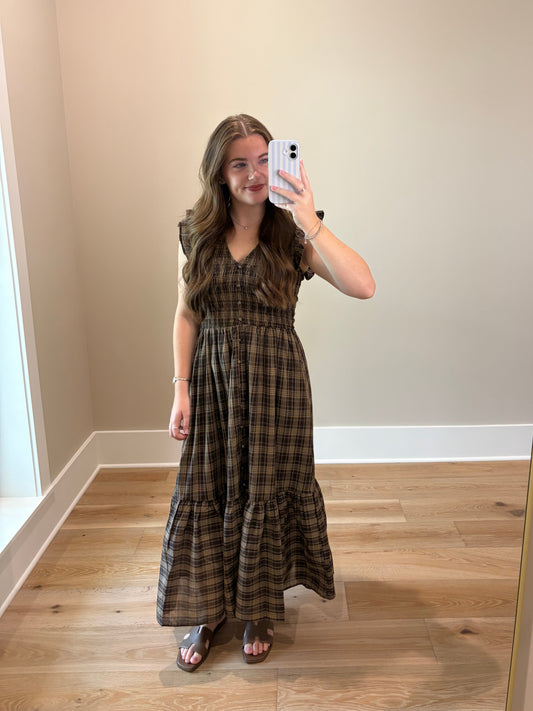The Autumn Plaid Midi Dress