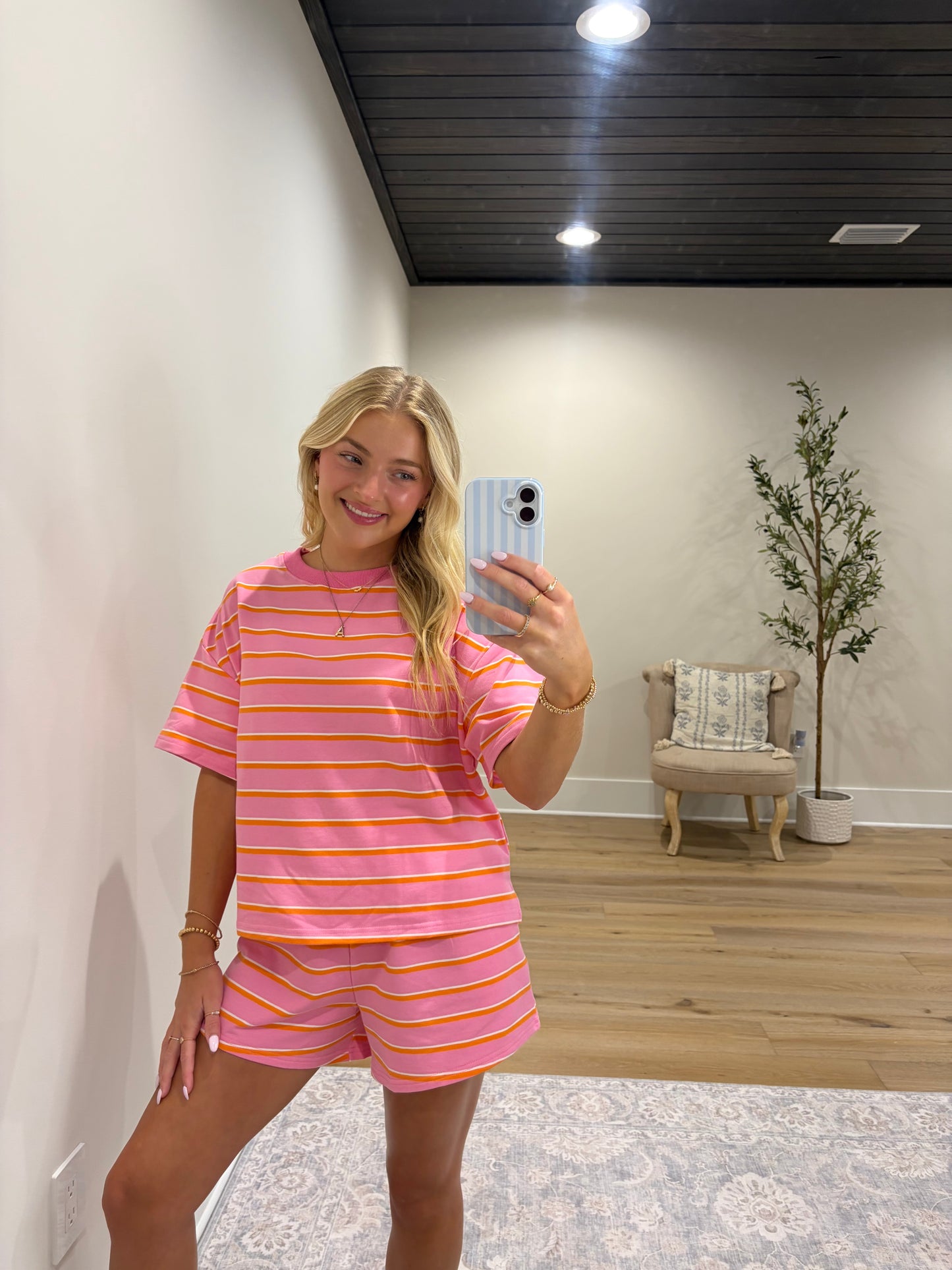 Striped Delight Set - Pink/Orange
