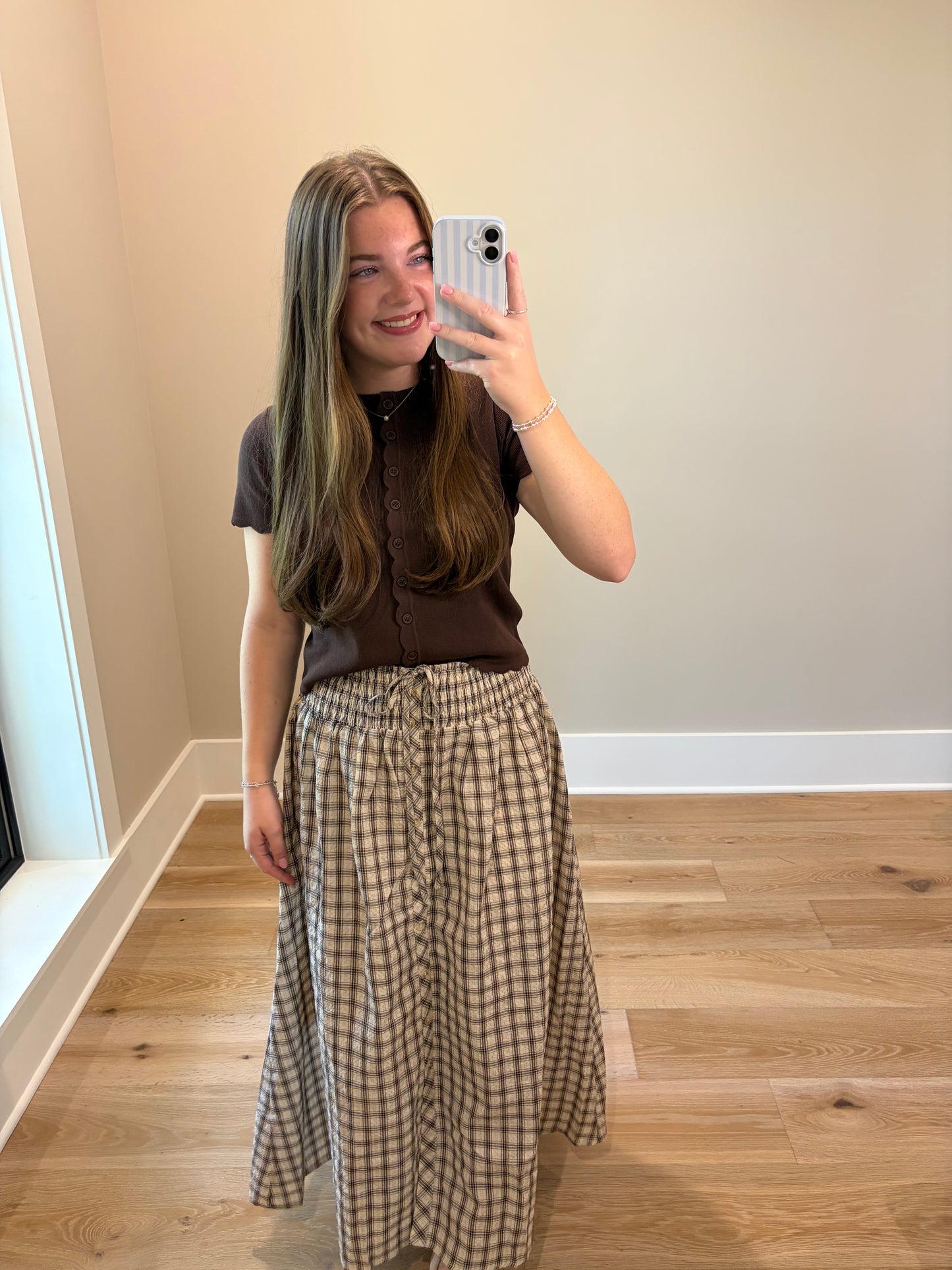 The Millie Plaid Midi Skirt