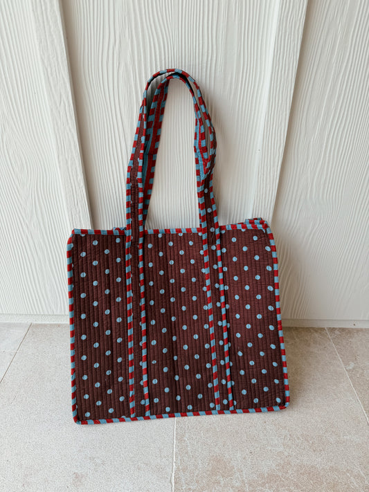 Large Quilted Tote Bag - Dottie