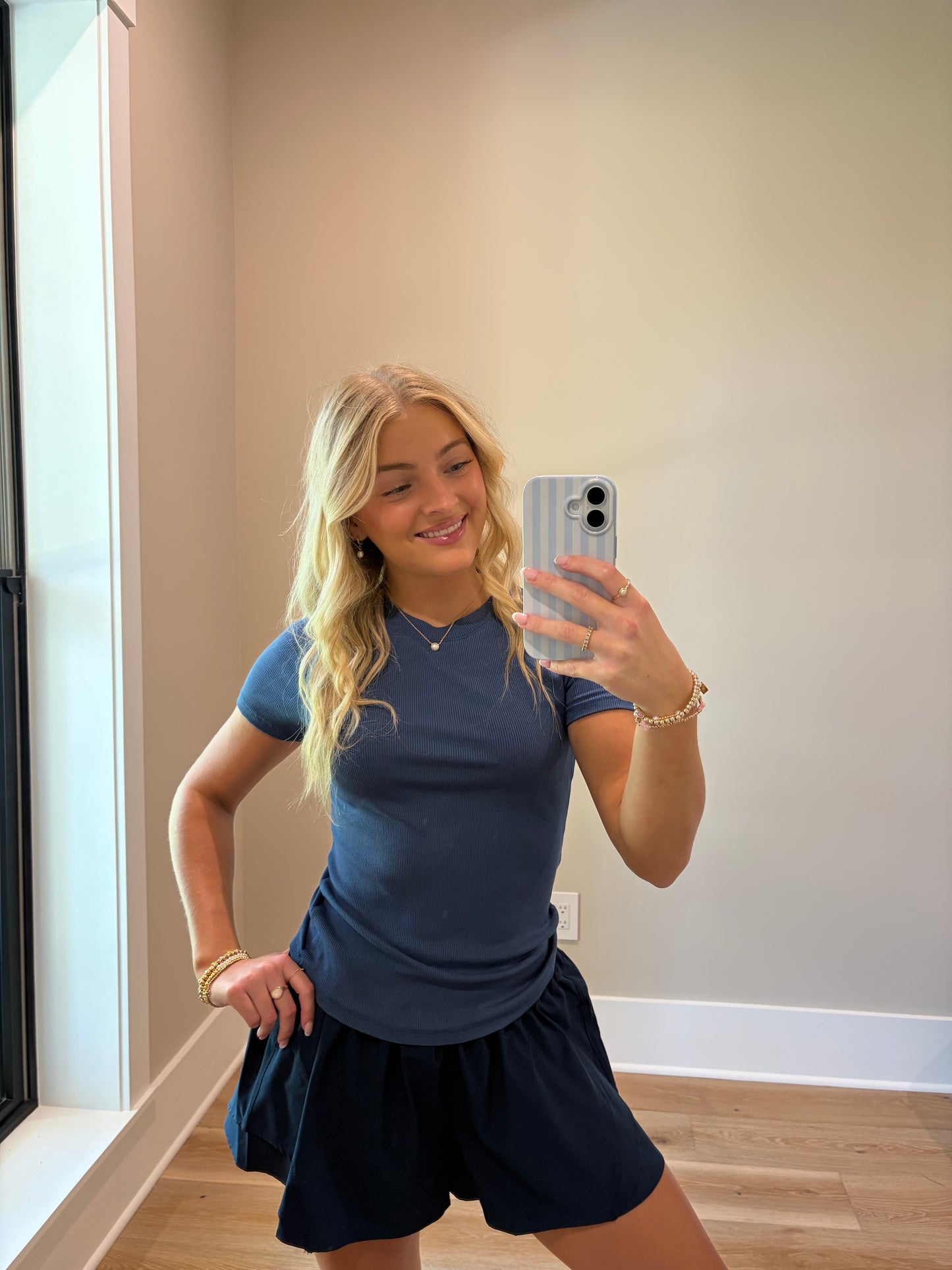 Breezy Flutter Athletic Shorts - Blue Thunder