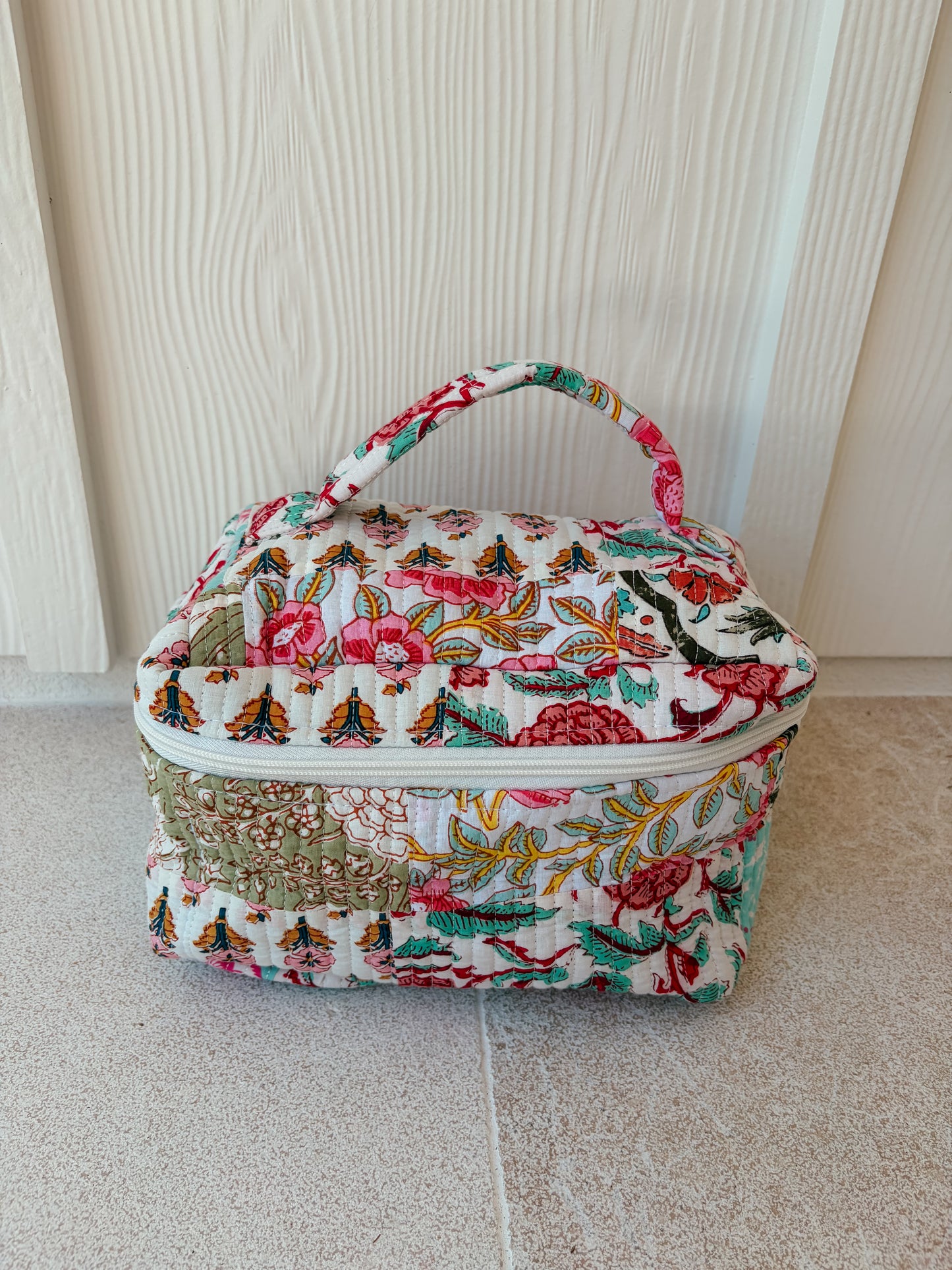 Quilted Travel/Makeup Bag - Blooming Violet