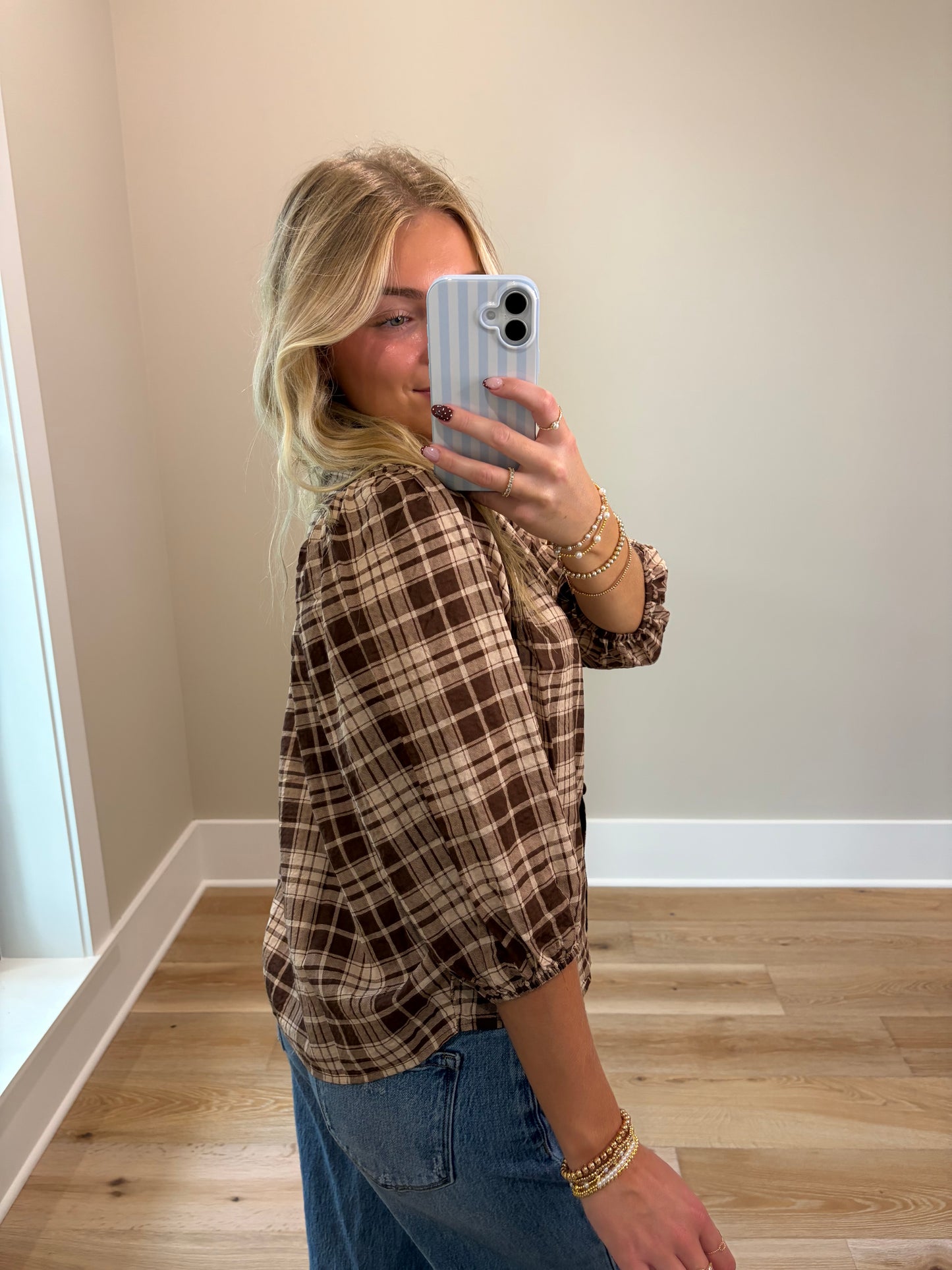 The Chestnut Plaid Blouse