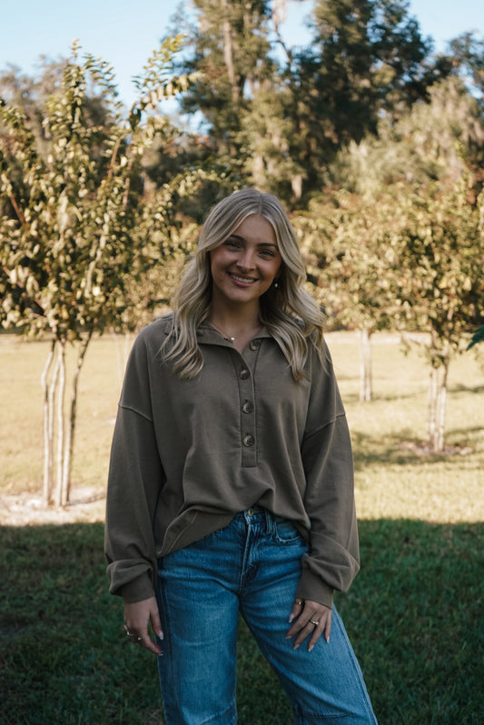 Easy Does It Pullover - Mocha