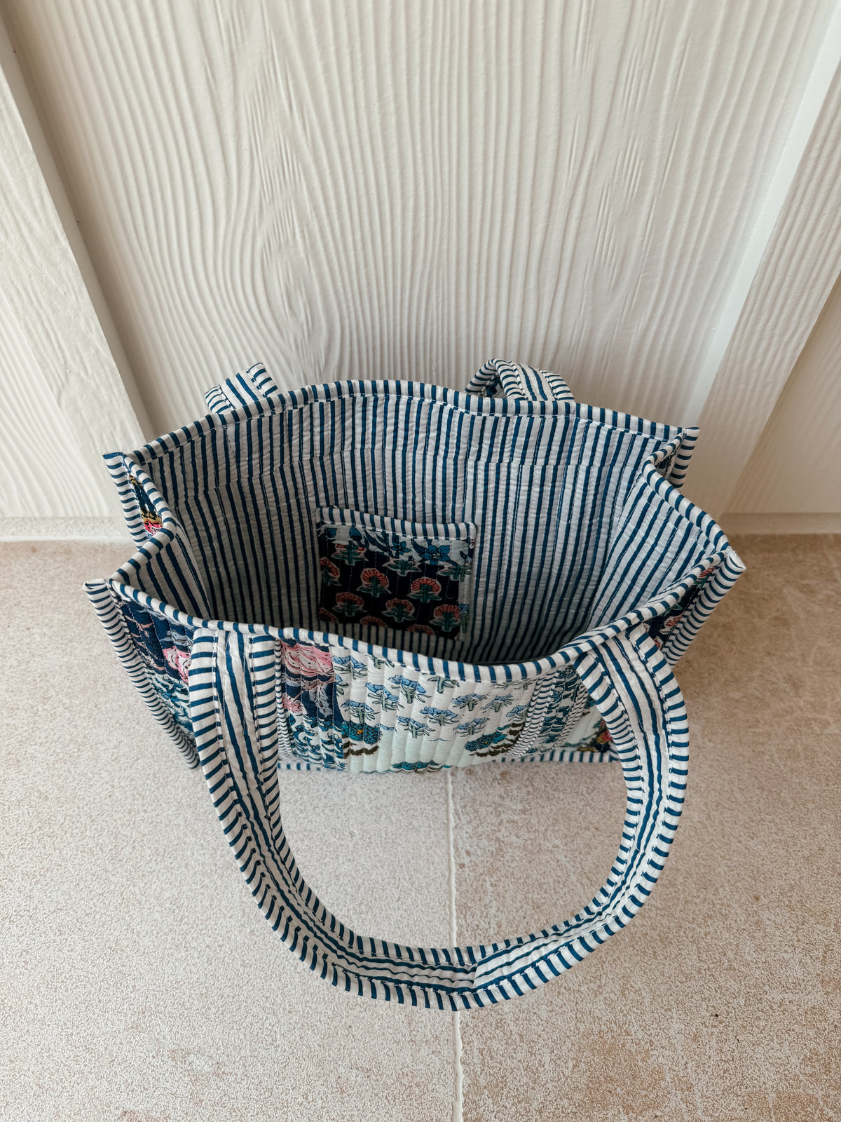 Mini Quilted Tote Bag - Bluebell