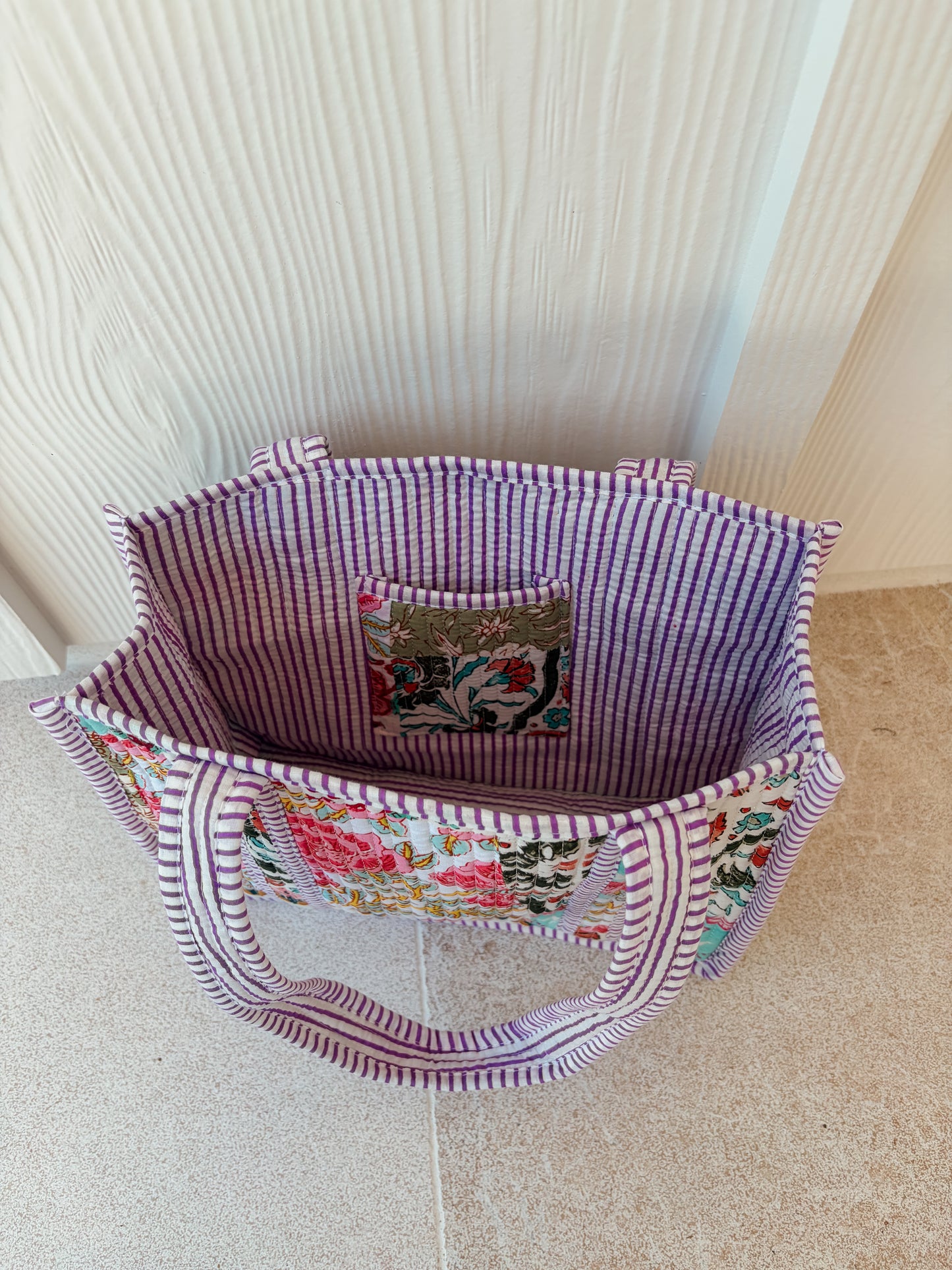 Mini Quilted Tote Bag - Blooming Violet