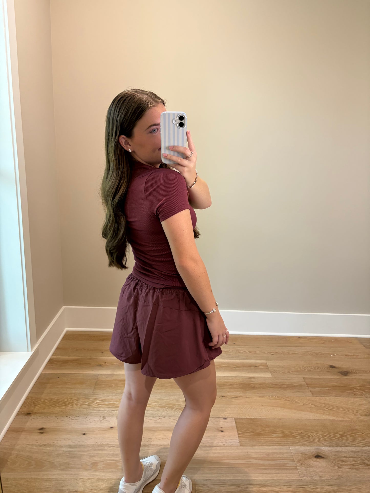 Breezy Flutter Athletic Shorts - Rosewood