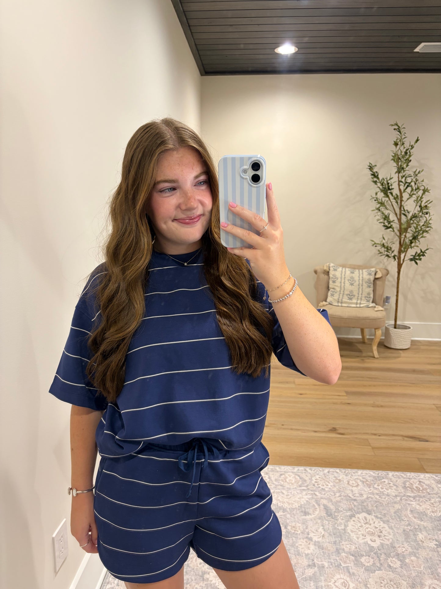Midnight Navy Stripe Set