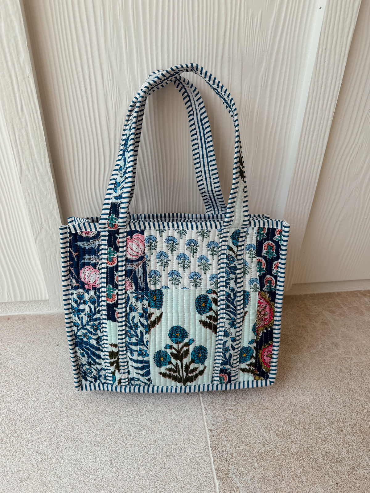 Mini Quilted Tote Bag - Bluebell