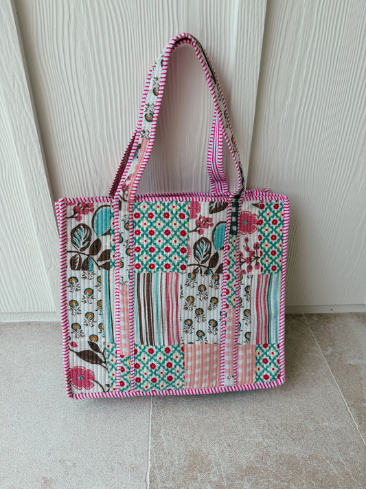 Large Quilted Tote Bag - Meadow Market