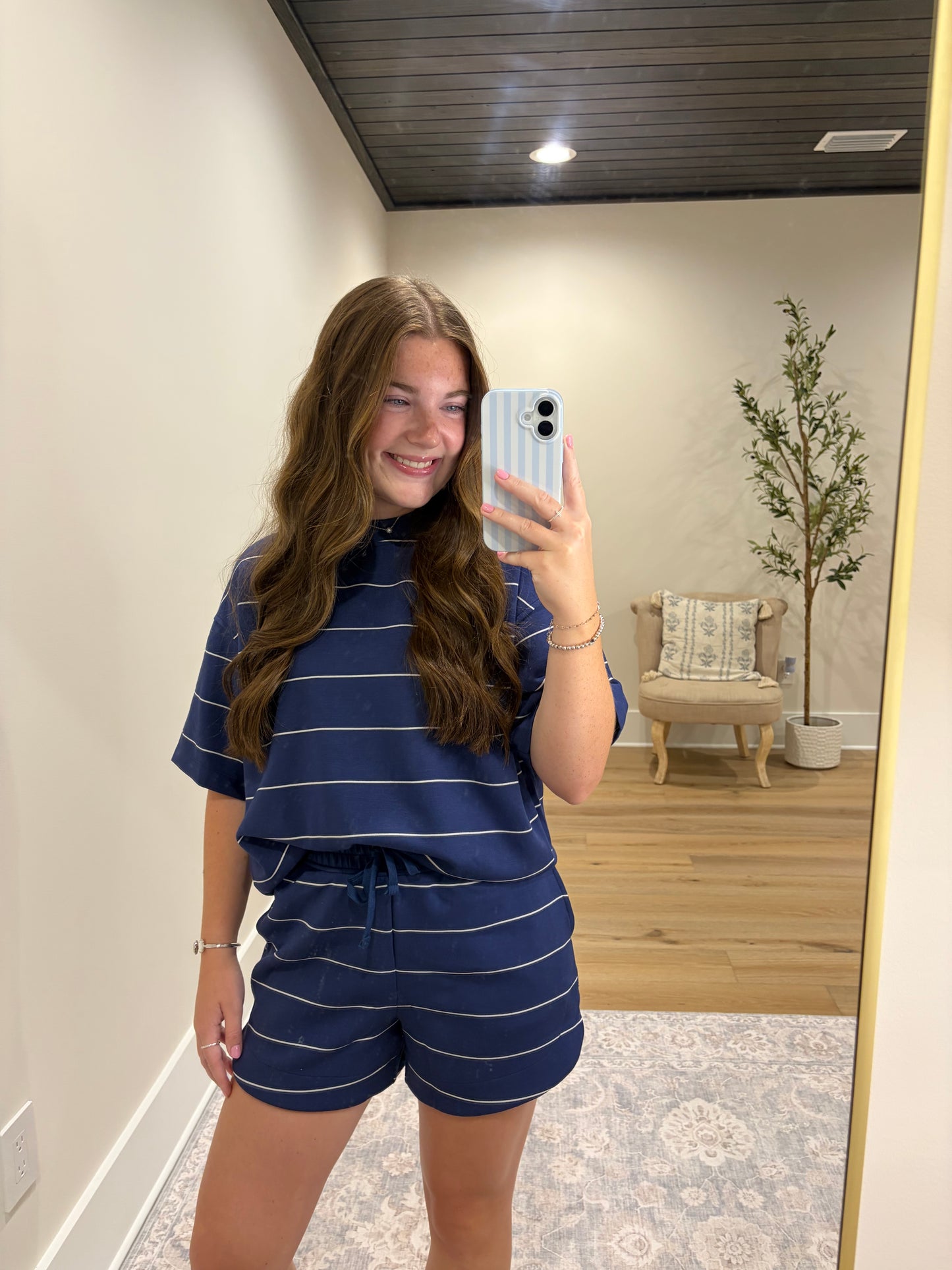 Midnight Navy Stripe Set