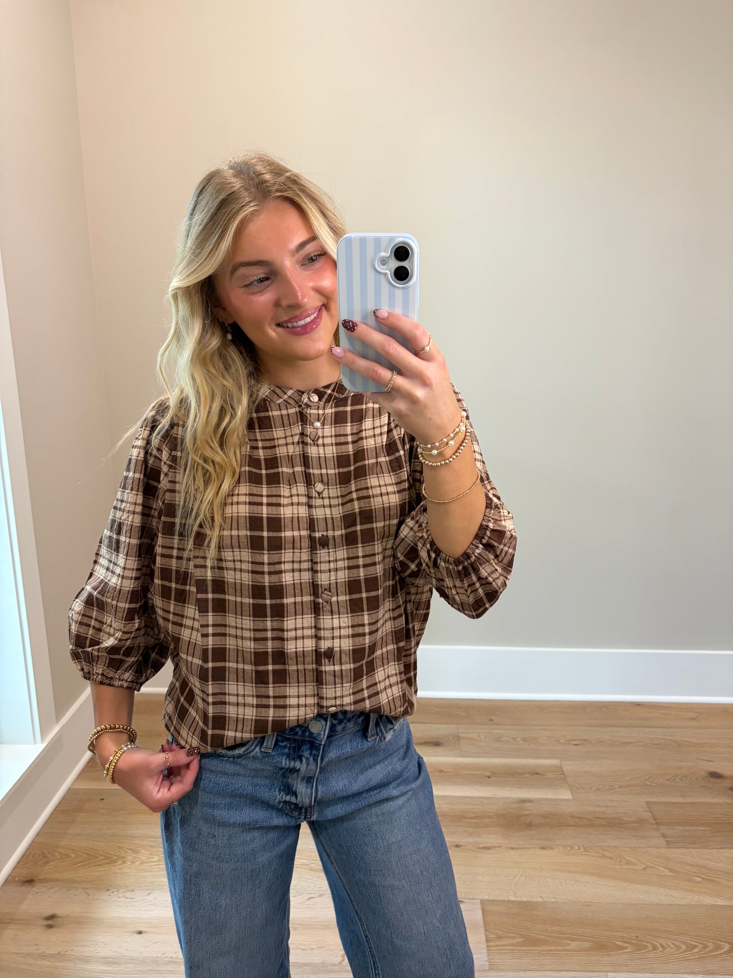 The Chestnut Plaid Blouse