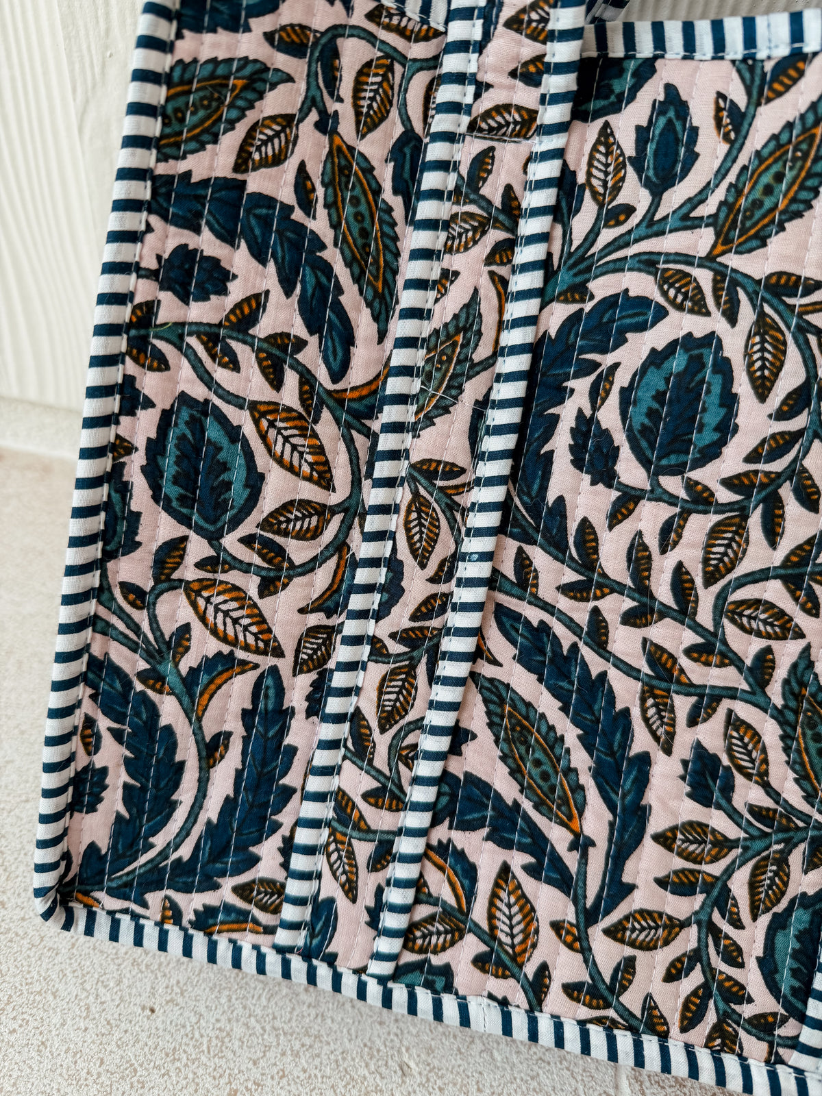 Mini Quilted Tote Bag - Autumn Vines