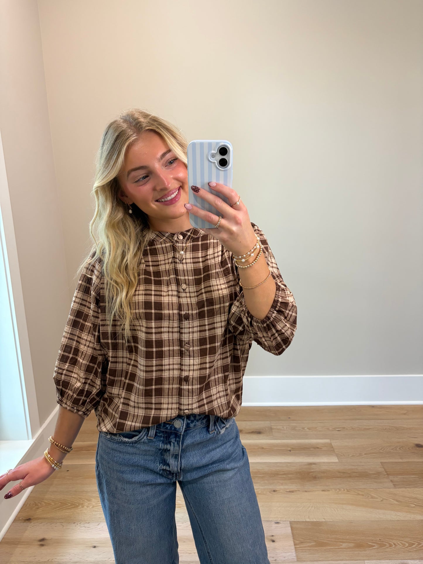 The Chestnut Plaid Blouse